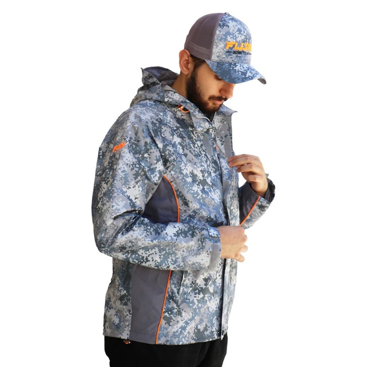 Fujin Raincoat Yağmurluk Grey Camo