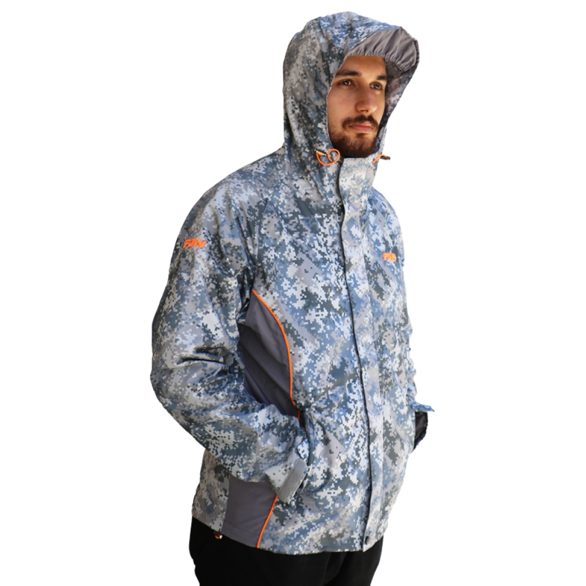 Fujin Raincoat Yağmurluk Grey Camo
