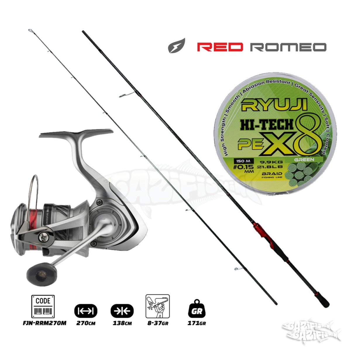 Fujin Red Romeo 2.70 + Crossfire LT 20 3000 C + Ryuji Hi-Tech 8X