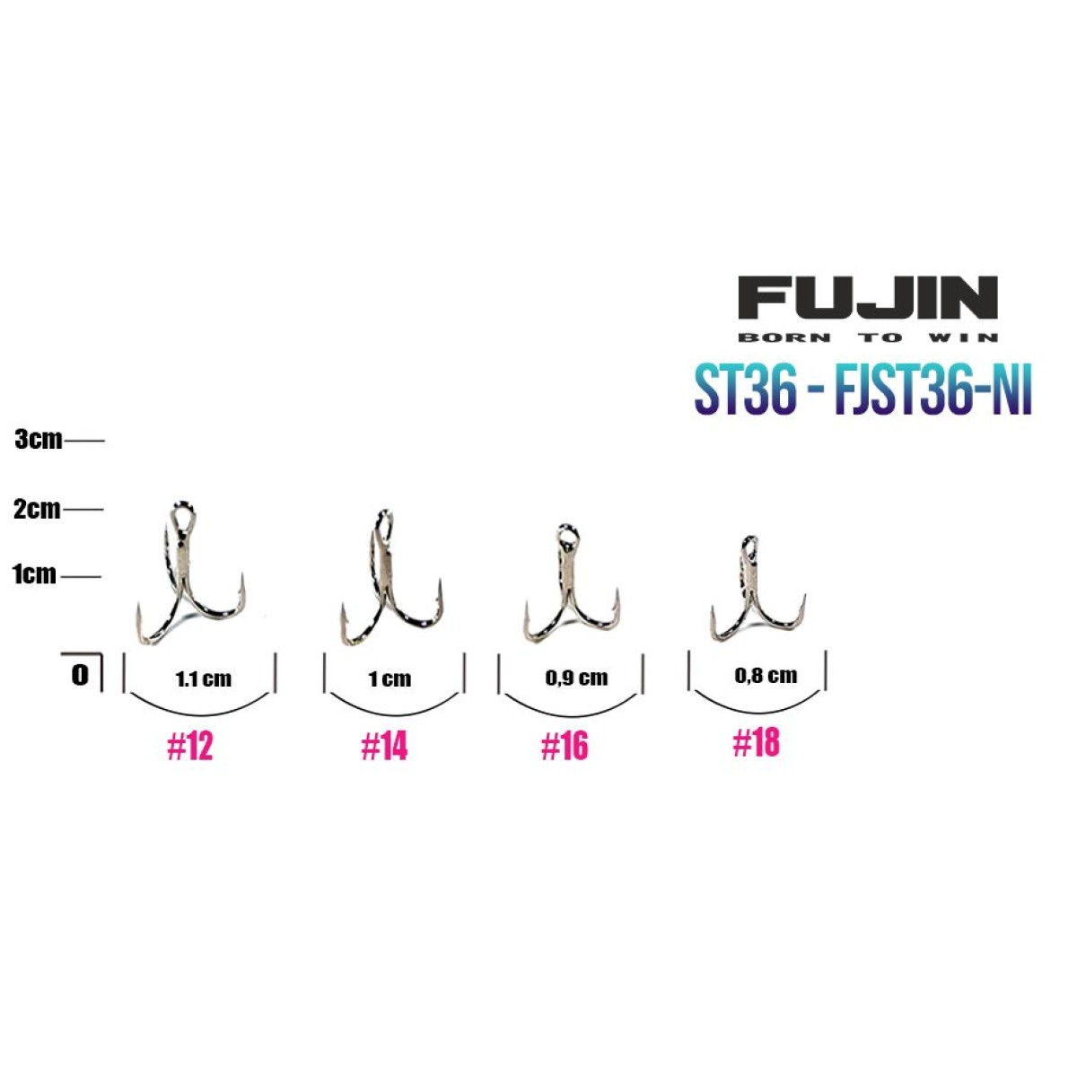 Fujin ST36 Üçlü Maket Balık iğnesi Nickel