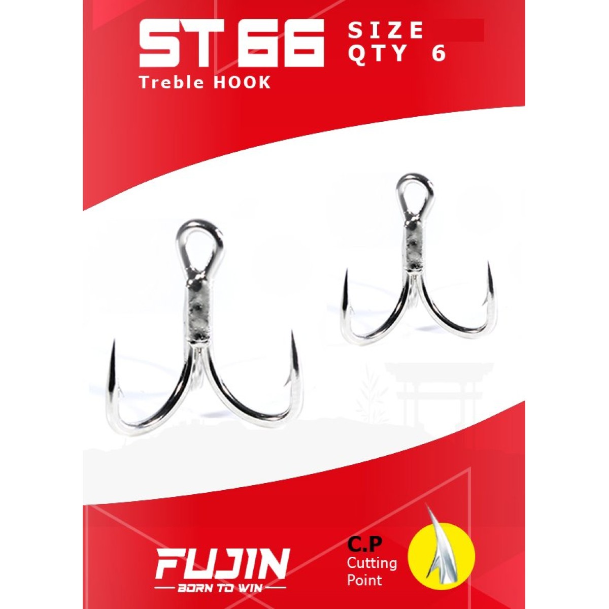 Fujin ST66 Üçlü Maket Balık İğnesi Nickel