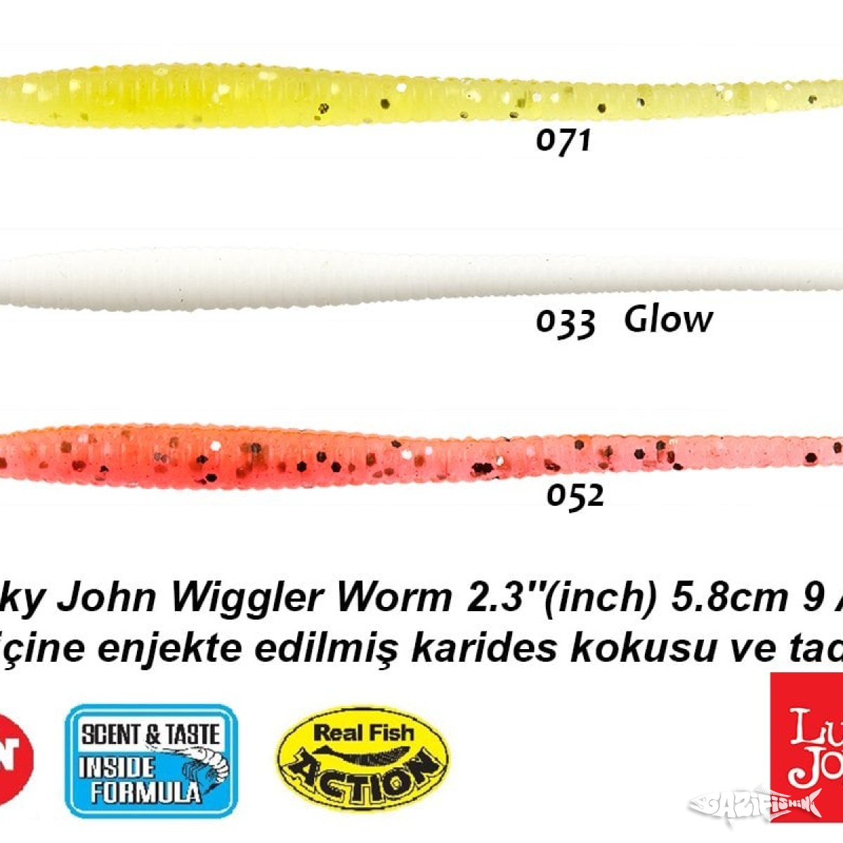 Lucky John Wiggler Worm 2.3'' (5.8cm) 9 Adet