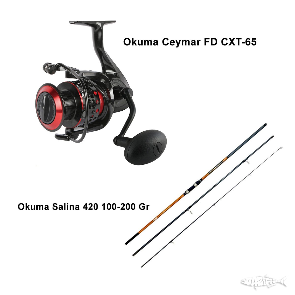 Okuma Salina 3 Parça + Okuma Ceymar 65 + Kendo Surf Cast ip